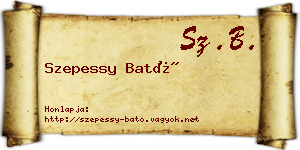 Szepessy Bató névjegykártya